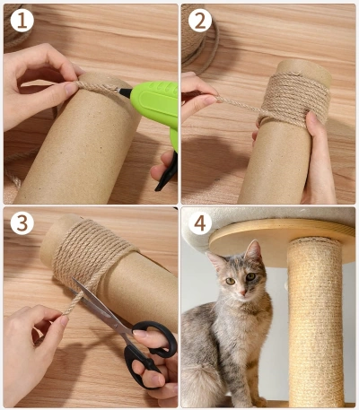 Cambiar cuerda rascador de gatos